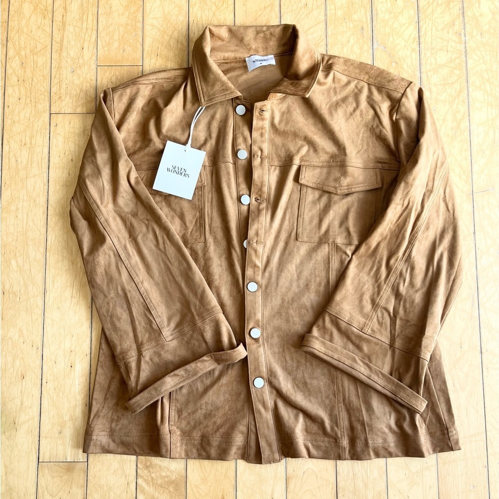 Seven Wonders Monah Suede Jacket & Mini Skirt Set – Ochre Brown, Size Medium NWT - Picture 3 of 12